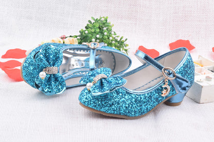 Glitter Brilliant Leather Shoes For Girls