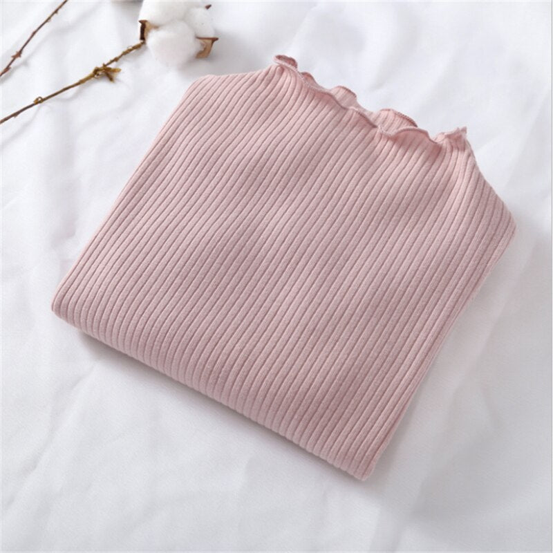 Girl's Long Sleeved Ribbed Top