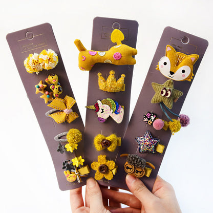 Baby's Cartoon Hair Clips Set