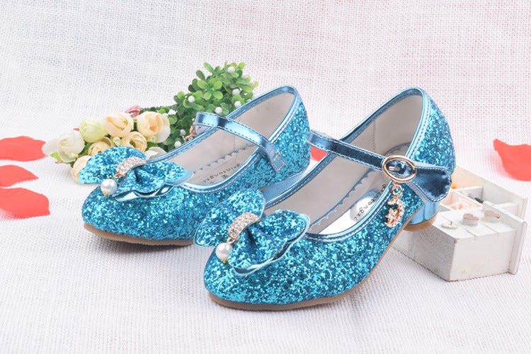 Glitter Brilliant Leather Shoes For Girls