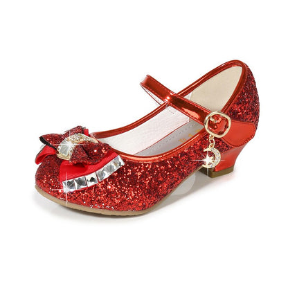 Glitter Brilliant Leather Shoes For Girls