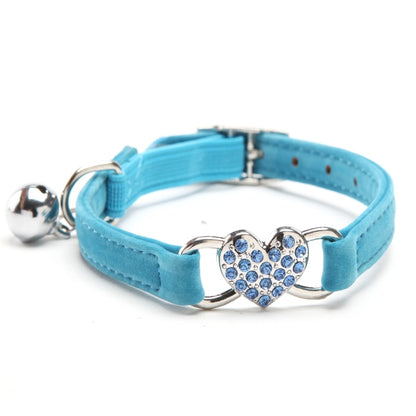 Cats Collar with Bell and Heart-Shaped Decoration