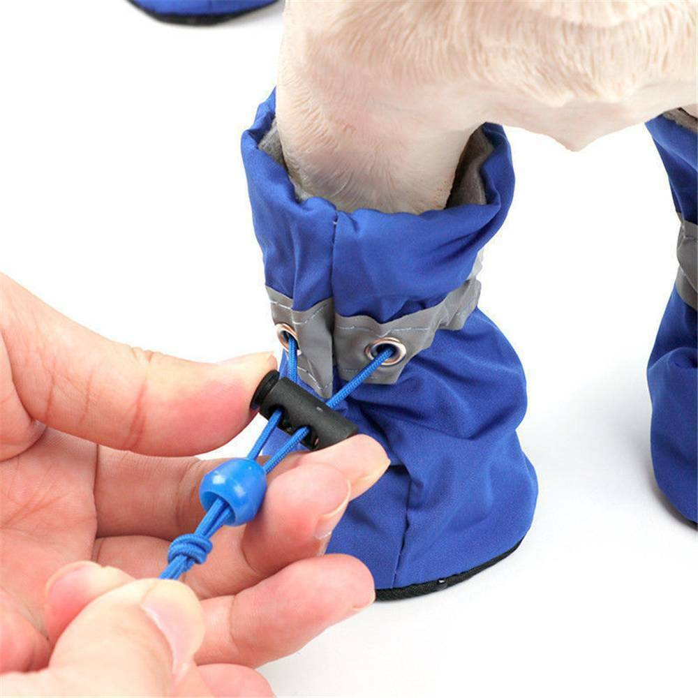 Dog's Adjustable Waterproof Socks 4 Pcs Set