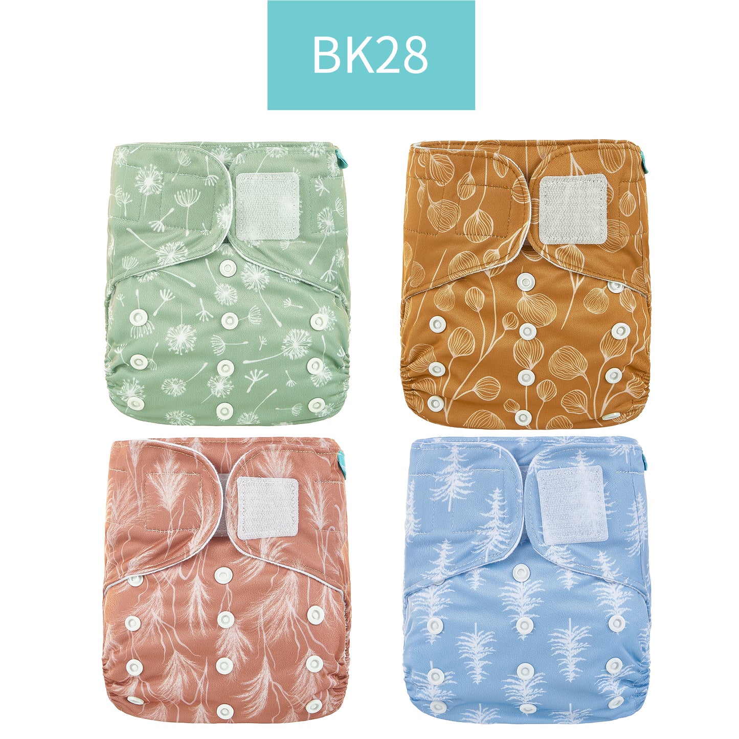 Breathable Washable Cloth Nappies Set with Cute Print