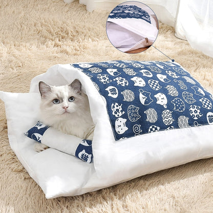 Warm Cat Sleeping Bag with Pillow