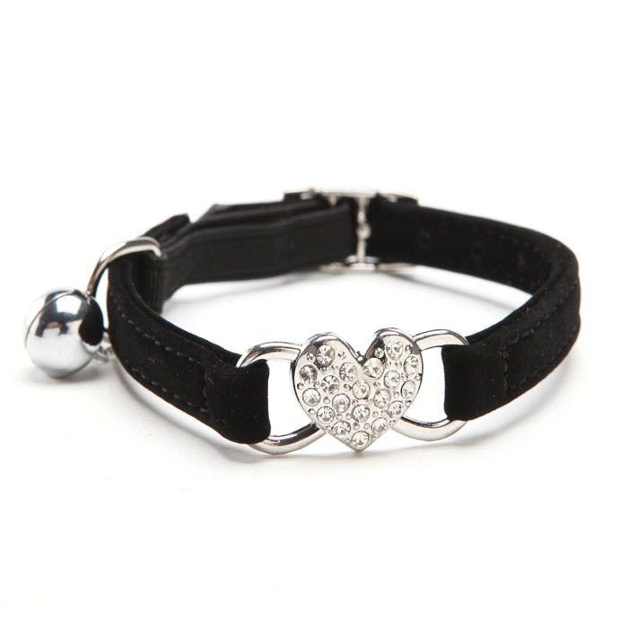 Cats Collar with Bell and Heart-Shaped Decoration