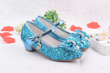 Glitter Brilliant Leather Shoes For Girls