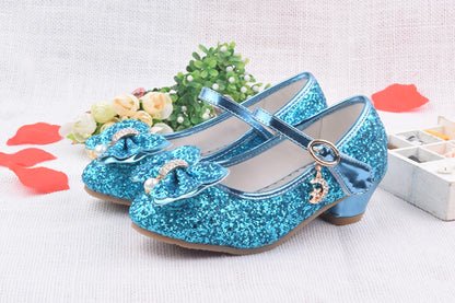 Glitter Brilliant Leather Shoes For Girls