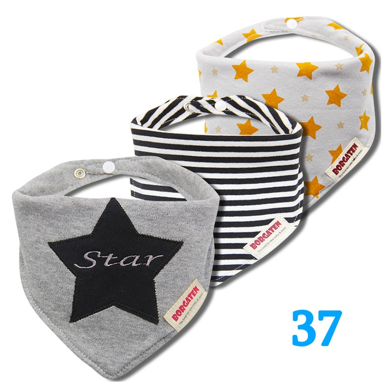 Colorful Waterproof Baby Bibs 3 pcs Set