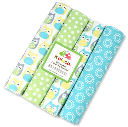 100% Cotton Baby Blankets 4 pcs Set