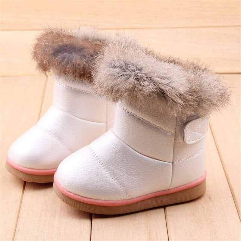 Kid's Rabbit Fur Winter Boots