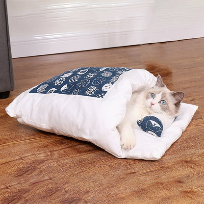 Warm Cat Sleeping Bag with Pillow