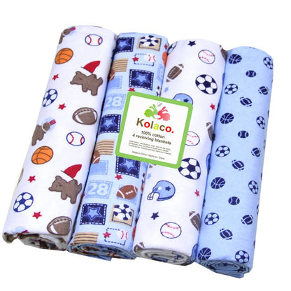 100% Cotton Baby Blankets 4 pcs Set